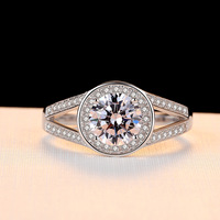 Bague en argent 925 avec disque rond simple en CZ Silverbene