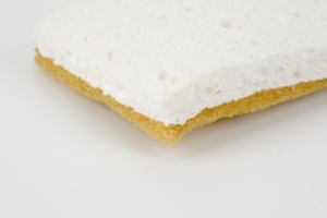 Éponge à vaisselle en coton avec boucle de suspension, sans colle, cousue, écologique, pour le nettoyage des ustensiles de cuisine et de la salle de bain - Product Image 3