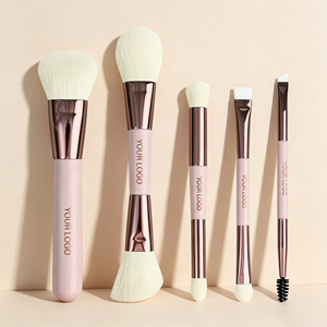 Ensemble de 11 pinceaux de maquillage roses à double extrémité, pinceaux de maquillage à double extrémité Vega, pinceaux de maquillage - Product Image 2