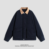 Blouson de chasse bomber style américain personnalisé, coupe ample, fermeture éclair, en coton épais, coupe-vent, vêtement de travail unisexe