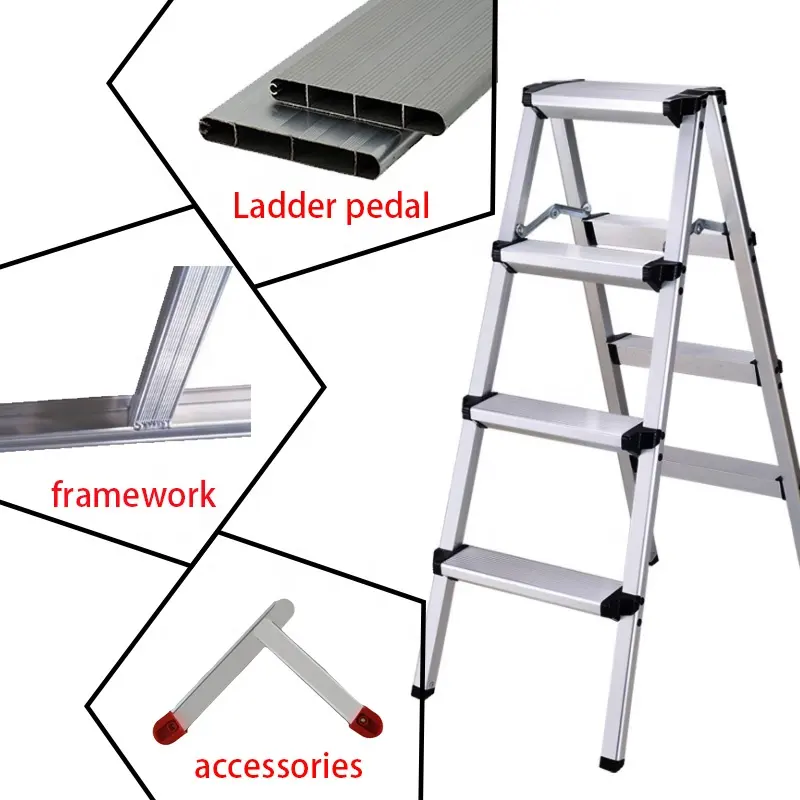 Custom 6000 Serie Geanodiseerd Aluminium Extrusie Profiel Industriële Ladder