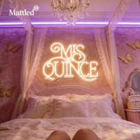 Letras de Neón LED con Nombre Personalizado, Letrero de Neón Mis Quince para Decoración de Bodas, Cumpleaños, Eventos, Arte de Pared, Letreros Luminosos LED