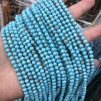 Perles d'abacus en pierre turquoise naturelle en gros, perles rondes en pierre précieuse, perles en forme de cube pour le bricolage
