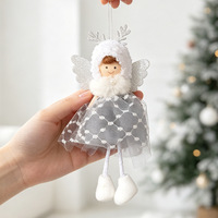 Nouvelle Décoration de Noël Pendentif Fille Ange avec Jupe en Tulle Perlée, Breloque à Suspendre pour Arbre de Noël, Style Euro-Américain