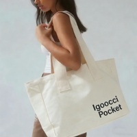 Tas Tote Kanvas Katun Kapasitas Besar Ramah Lingkungan dengan Logo Gaya Kustom, Cocok untuk Pantai, Hadiah, Belanja, Aktivitas Sehari-hari, dan Perjalanan