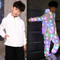 Ensemble veste et pantalon lumineux LED colorés pour enfants, idéal pour la course nocturne, les fêtes costumées garçon/fille et les fournitures de fête d'anniversaire