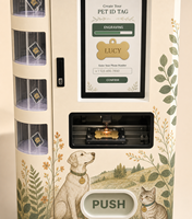 Distributeur automatique de médailles d'identification personnalisées pour animaux de compagnie, kiosque à écran tactile 22 pouces avec gravure laser et SDK, pour animaleries et centres commerciaux