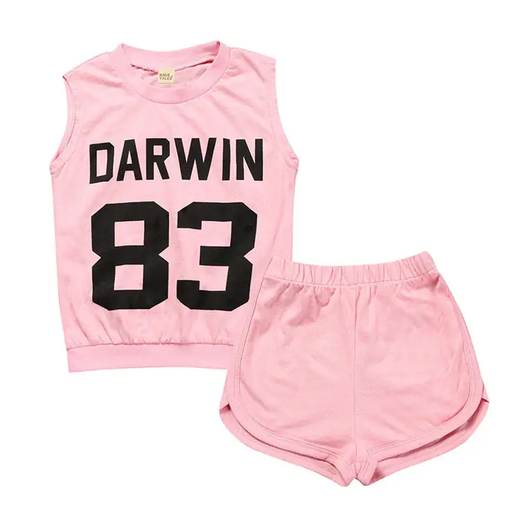 Selling Websites Asian Baby Clothing Little Kids Clothes Sport T-shirt And Short Letter Set Of China