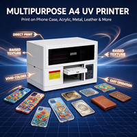 Máquina de Impresión UV de Cama Plana Pequeña para Impresora UV A4, para Carcasas de Teléfono con Materiales de Metal/Acrílico/Madera/Vidrio/PVC/Plástico