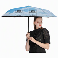 Parapluie pliant entièrement automatique résistant aux UV, personnalisable avec logo, pour adultes, en tissu pongé, 40 options de couleurs, idéal pour les cadeaux d'affaires