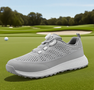 <span class=keywords><strong>Chaussures</strong></span> <span class=keywords><strong>de</strong></span> <span class=keywords><strong>golf</strong></span> respirantes confortables pour hommes avec bouton <span class=keywords><strong>de</strong></span> clou fixe supérieur en maille et design sportif antidérapant prix d'usine - Product Image 6