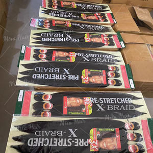 3 lots <span class=keywords><strong>de</strong></span> mèches synthétiques pré-étirées <span class=keywords><strong>pour</strong></span> tressage facile, 52 pouces, 300g, Yaki, <span class=keywords><strong>pour</strong></span> tresses à l'eau chaude, extensions en fibres - Product Image 5