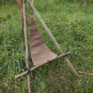 Chaise de camping pliable en toile portable, tabouret triangulaire, chaise de jardin d'extérieur 86x37cm kaki avec corde - Product Image 1