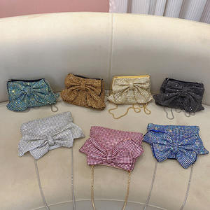 महिलाओं के साथ शादी की पार्टी के लिए धनुष हाथ के क्लच बैग के लिए हीरे की शाम का बैग - Product Image 2