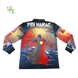 Layanan OEM desain kustom kaus memancing pria cetak sublimasi poliester 100% dengan hoodie - Product Image 2