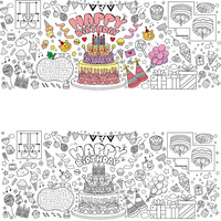 Poster géant à colorier Joyeux Anniversaire, bannière de peinture DIY en papier jetable, nappe, vente en gros