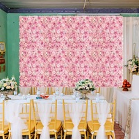 Mur de fleurs artificielles populaire de haute qualité décoration de fleurs de mariage fond d'hôtel mur personnalisé