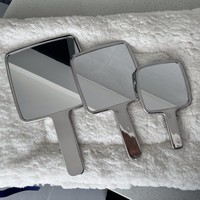 Miroir de maquillage compact portable haute définition personnalisé à une face avec poignée, personnalisation du logo disponible, format de poche