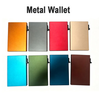 Portefeuille Minimaliste Homme Vintage OEM avec Blocage RFID, Porte-Cartes Pop-up en Aluminium Mince et Métallique à Bouton