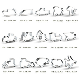 Thép không gỉ Cookie tem kỹ thuật xe Giao thông vận tải fondant embosser Cookie tem cortador de galletas bakeware - Product Image 4