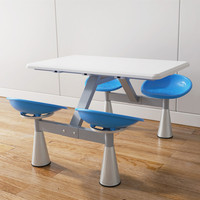 Ensemble de table et de chaises de salle à manger de luxe, moderne, en acier inoxydable, pour restaurant, école, cafétéria