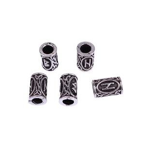 Gran oferta, accesorios de manguito trenzado de <span class=keywords><strong>pelo</strong></span> de runa vikinga de 24 letras para anillos de Rastas, cuentas de <span class=keywords><strong>pelo</strong></span> para trenza sintética - Product Image 4