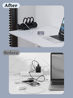 Prise de bureau à clipser avec chargeur rapide PD 20W, 3 prises US, concentrateur d'alimentation sans perçage pour mobilier de bureau et poste de travail
