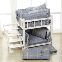 Ensemble de lit superposé pour animaux de compagnie, luxueux, amovible, durable, en coton pur, lavable, literie pour chien et chat, kit 4 pièces, écologique, utilisation intérieure toute saison