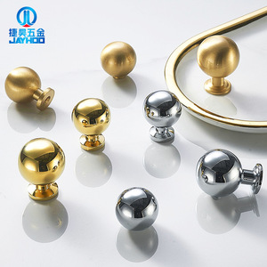 JAYHOO Brass Round Ball Cabinet Knobs French Style Durable Modular Installation for Wardrobe and Cabinet Doors - Product Image 1