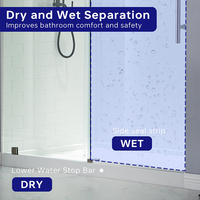 Porte de douche coulissante sans cadre Mars Villa 56-60" L x 74" H, verre trempé SGCC 5/16"(8mm), design personnalisé pour salle de bain et hôtel