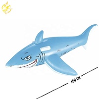 Balle gonflable en PVC en forme de requin pour enfants, flotteur de piscine, capacité 20 kg+, 105,5 cm
