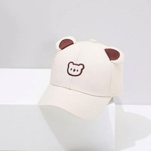 Cute Bear Ear Cotton Baseball Cap Soft Material <b>Animal</b> Trucker Hat Adjustable Kids Trucker Hat Uv Protection - Product Image 3