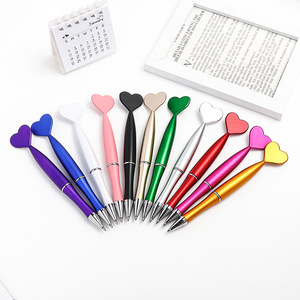 Customizable Logo Ballpoint <b>Pens</b> Hot Selling New Plastic with Big Heart Top for Students Valentine's Day <b>Gifts</b> - Product Image 2
