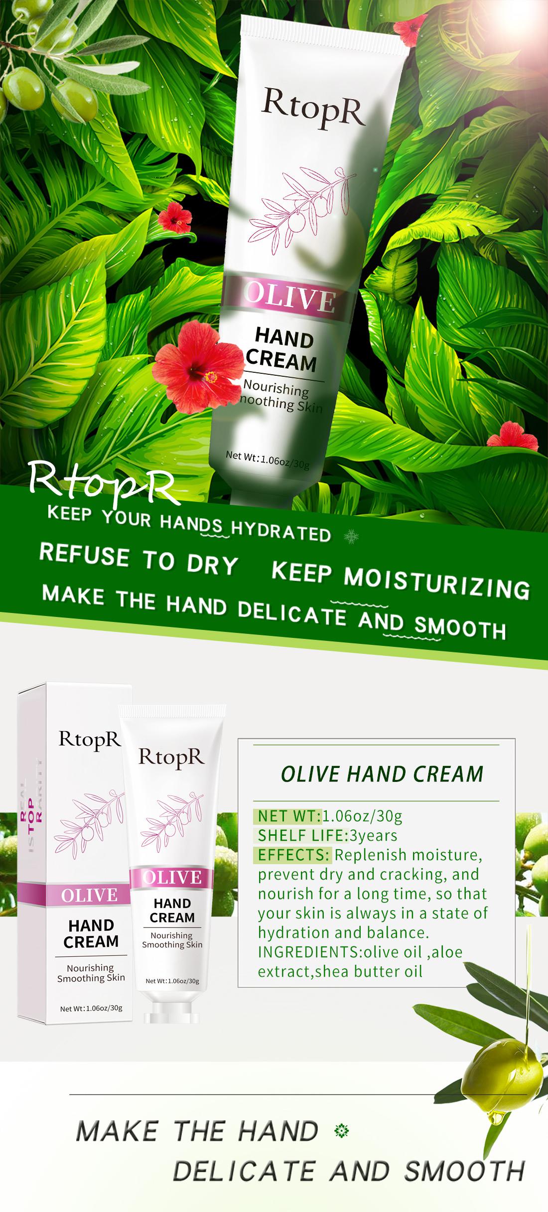 New RtopR Olive Oil Serum Repair Hand Cream Nourishing Hand Care Anti Chapping Anti Aging Moisturizing Whitening Hand Cream