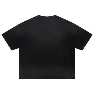 เสื้อยืดผู้ชายลายพิมพ์สุดเท่สไตล์วินเทจ เสื้อยืดผ้าฝ้าย พิมพ์ลายดิจิตอล 3 มิติ สีดำ ทรงโอเวอร์ไซส์ ล้างสีแบบแอซิดวอช เสื้อยืดพรีเมียม - Product Image 2