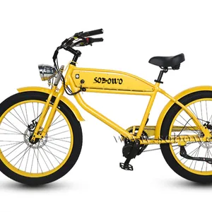 26 인치 헬기 자전거 500W 전기 지방 자전거 해변 레트로 자전거 크루저 전기 자전거