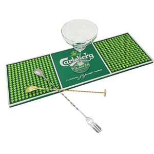 Customizable Silicone Bar Runner Non Slip Spill Proof <b>Beer</b> Drip Mat Counter Protector <b>Coaster</b> Placemat for Promotional Branding - Product Image 2