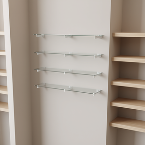 Estante de Vidrio Templado de 55x118 mm con Soportes para Montaje en Pared - Product Image 3