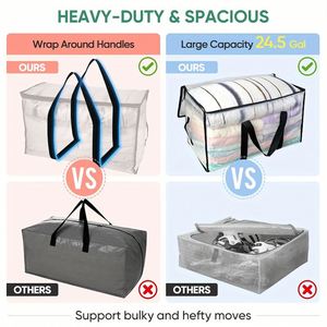 Wholesale Large Capacity Transparent Zipper Storage <b>Bag</b> Wardrobe Under <b>Bed</b> Storage <b>Bag</b> Clothes Bedding Quilts Toys - Product Image 4