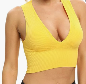 Hauts courts sexy pour femmes, col en V profond, <span class=keywords><strong>dos</strong></span> découpé, sans manches, débardeur à <span class=keywords><strong>dos</strong></span> nageur - Product Image 2