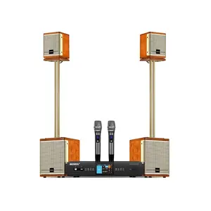 UHF 무선 휴대용 무선 마이크가있는 전문 900W PA 시스템 고출력 휴대용 홈 파티 스피커 가라오케