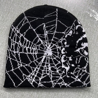 Bonnet d'hiver Halloween en jacquard pelucheux avec motif animalier, 100 % acrylique, unisexe, réglable, accessoires de voyage