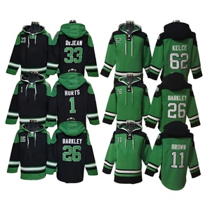 2026 Jersey Hoodie Pullover Sepak Bola Amerika Philadelphia Jahitan Bordir Cetak Musim Gugur 1 Hurts 6 Smith 11 Brown 20 Dawkins - Product Image 1