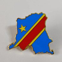 Épinglette en forme de carte de drapeau de pays d'Afrique bon marché à vendre épingle en métal doré plaqué carte du congo insigne carte nationale patriotique personnalisée épingles