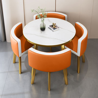 Orange blanc 80 simili cuir dali cadre doré