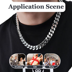 Bracelet et Collier Chaîne Cubaine en Acier Inoxydable 304 316 Poli Miroir Massif Lisse Style Hip-Hop Étanche pour Hommes - Product Image 2