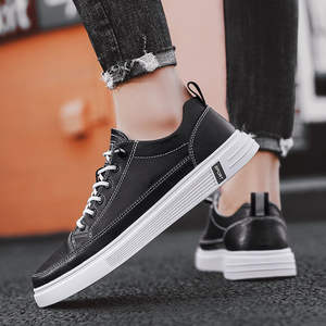 Men's Casual Sneakers Pu Leather Round Toe Lace-up Fashion Trend All Seasons <b>Walking</b> <b>Shoes</b> Rubber Sole Sport <b>Style</b> - Product Image 6