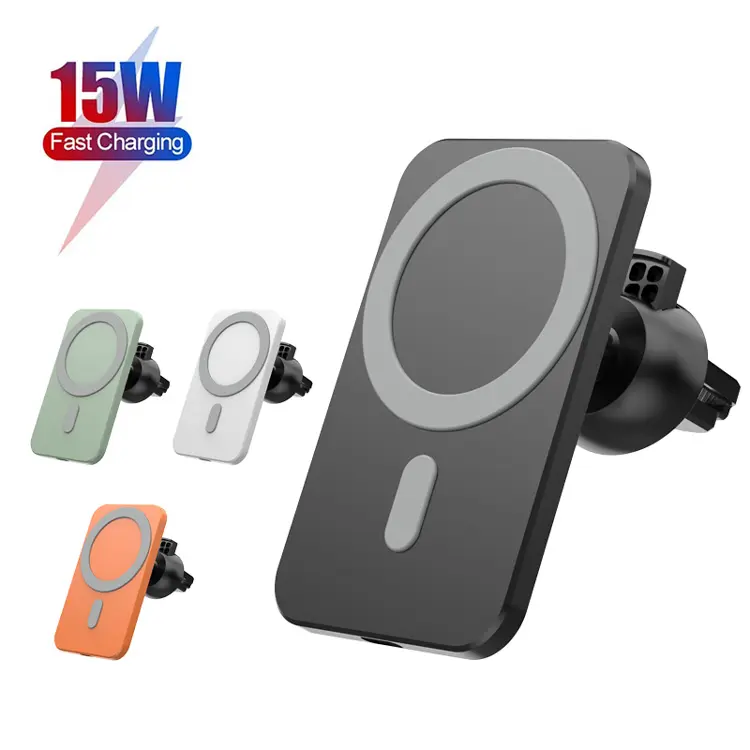 15W Qi Fast Charging Magnetic Wireless Car Mount Stand Charger For iPhone 13 12 11 Pro Max Mag safe With Phone Holder