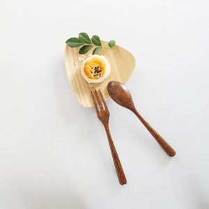 Ensemble de couverts en bois, cuillère, fourchette, baguettes, ustensiles de camping portables, ensemble de trois pièces - Product Image 2