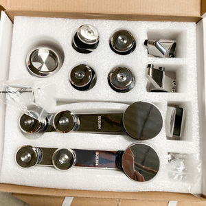 Kit de vidrio sin marco para puerta de ducha de hotel personalizable, nuevo diseño, puerta corredera negra, accesorios de Hardware, barras de agarre de fábrica - Product Image 2